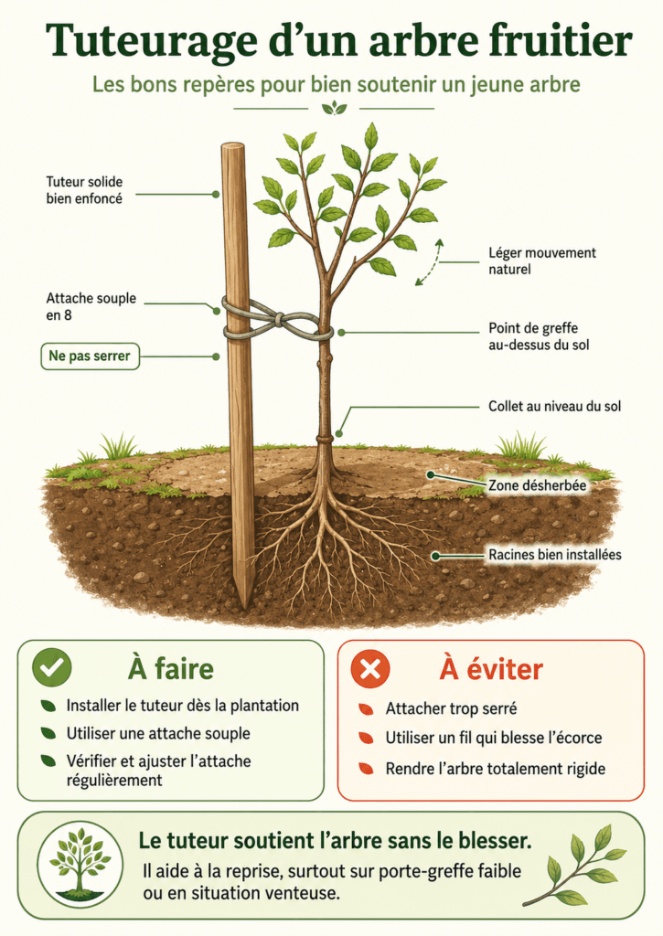 tuteurer son arbre fruitier