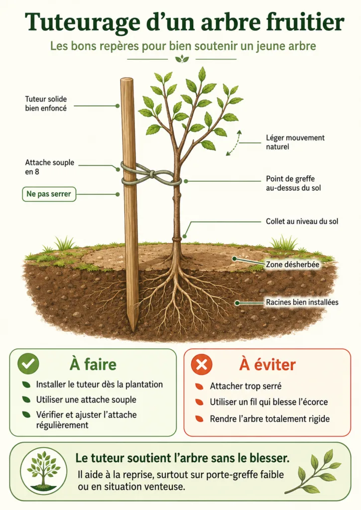 tuteurer son arbre fruitier